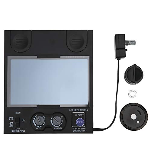 Solar Auto Darkening Welding Filter, Welding Helmet Lens, Automatic Darkening Welding Lens with Clear Window, Wide Field of View, for Professional Welding Protection, ABS