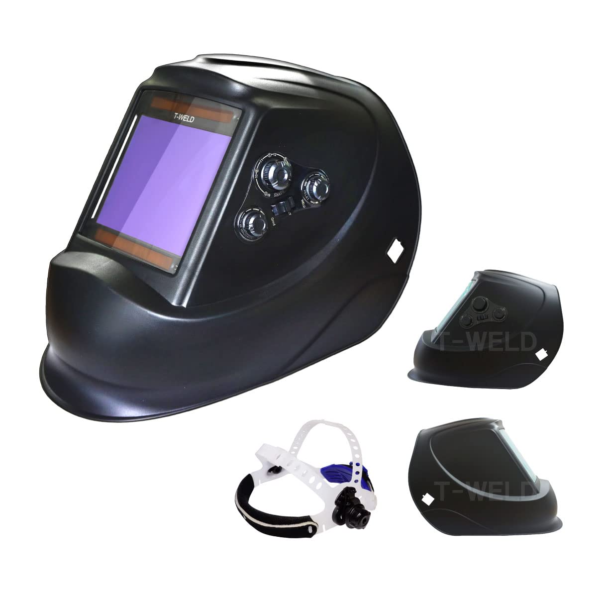 TOAN 液晶 自動遮光溶接面 TOAN-9900黒 本色タイプ 1本 ヘッドバンド付き