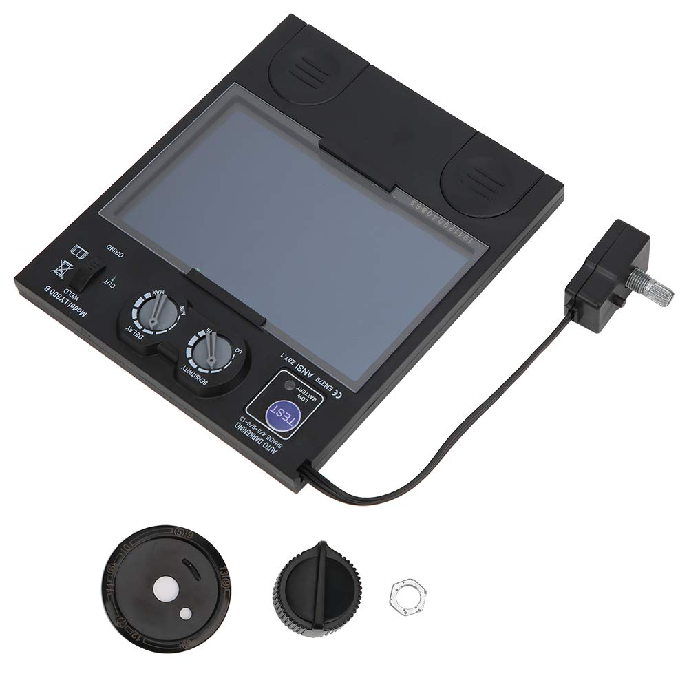 Solar Auto Darkening Welding Filter, Welding Helmet Lens, Automatic Darkening Welding Lens with Clear Window, Wide Field of View, for Professional Welding Protection, ABS