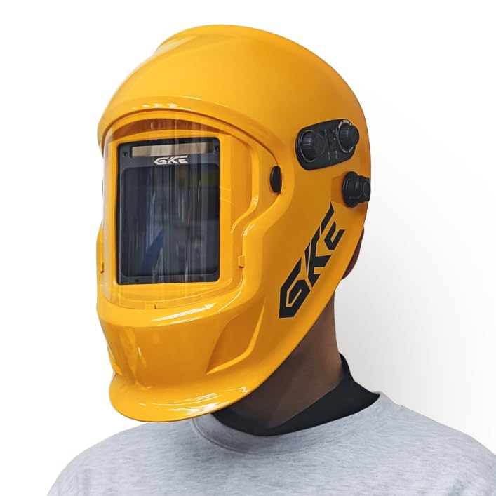 溶接面 自動遮光溶接面 GKE 自動感光式溶接マスク4アークセンサー 自動フィルター 調整可能 広視野 遮光度4/5-9/9-13 本当の色を映す ソーラーパワー TIG MIG ARC溶接に対応溶接ヘルメット 遮光速度0.03ms（1/30000s）